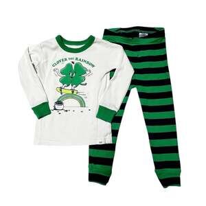 Gap Organic Shamrock Rainbow PJs Size 2